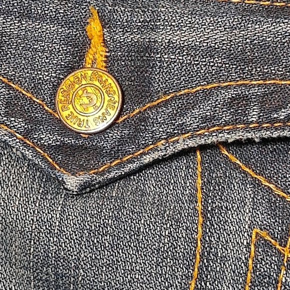 VTG True Religion  Women's Light Blue Wash Distressed made in USA - Picture 11 of 16